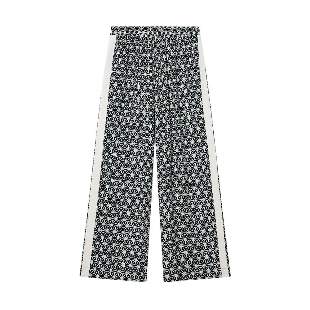 Mint Velvet Navy Geometric Print Wide Trousers